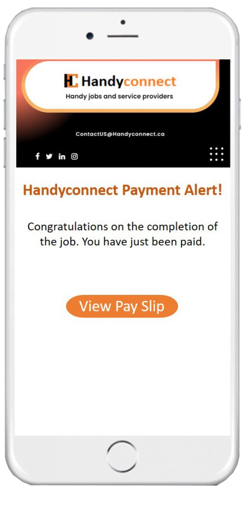 Secure and Reliable Payments. Handyconnect ensures a dependable payment process, offering a secure and transparent transaction experience for both service providers and job owners.