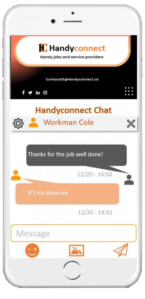 HandyConnect:  A user-friendly platform that enhances the experience of both service providers and job owners, fostering efficient and clear communication for a better, more collaborative handy work experience